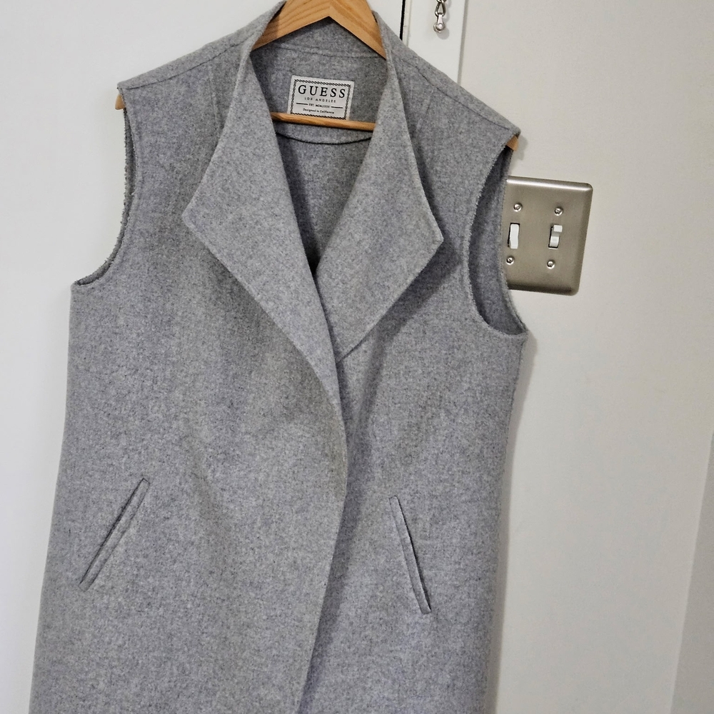 Guess Gray Sleeveless Coat
